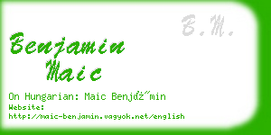 benjamin maic business card